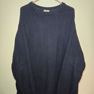 Vintage L.L. Bean Dark Blue 100% Cotton Sweater Mens XXL